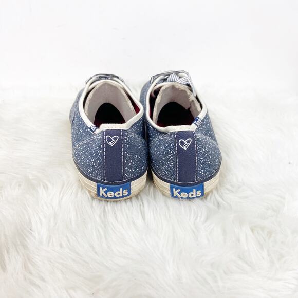 Keds Taylor Swift 9.5 Womens Blue White Print Canvas Sneakers - Picture 3 of 9